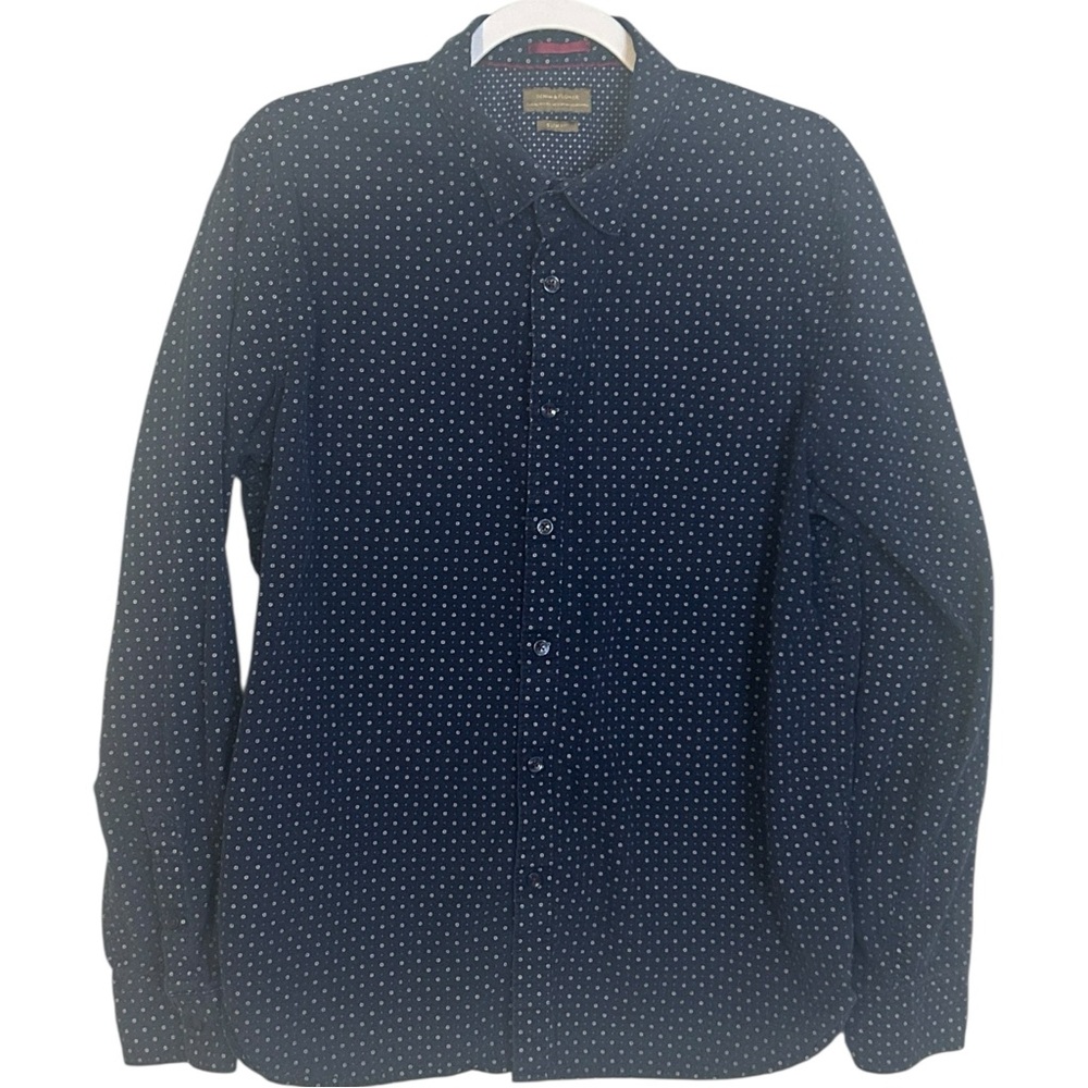 Denim & Flower Blue Classic Casual Button Down Shirt